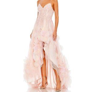 NWT MAC DUGGAL EMBELLISHED FLORAL HIGH LOW SLEEVELESS GOWN 11293  PINK‎